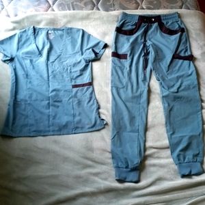 Small, teal scrub set